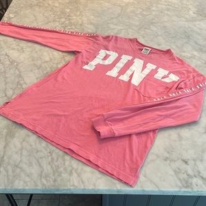 PINK Victoria Secret Campus Crew Neck Long Sleeve T-shirt